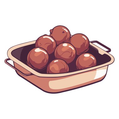 Kalıp simgesindeki çikolata bombalarının tanımlaması, mutfak grafikleri için ideal..
