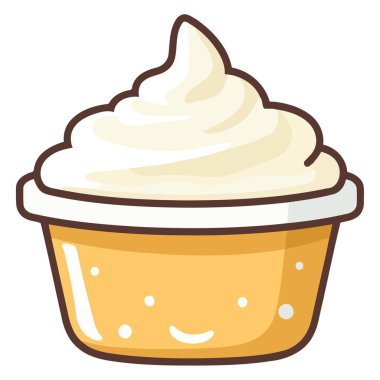 Tatlı bir krema ikonu sunan resim, yemek temalı grafikler için mükemmel..