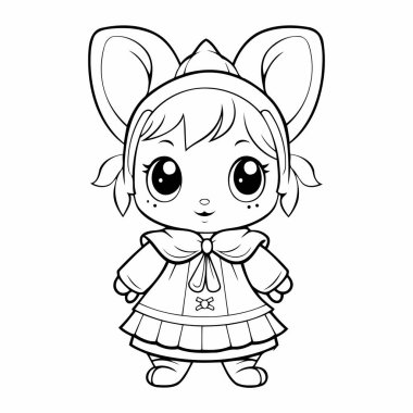 Basit bir sanat eseri vektör stili şirin bir tavşan..