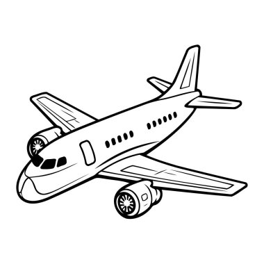 Basit bir çizgi sanatı vektör biçiminde şirin bir hava düzlemi.