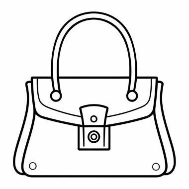 Basit çizgi sanatı vektör biçiminde şirin bir çanta.
