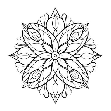 Basit çizgi sanatı vektör biçiminde sevimli bir kar tanesi.