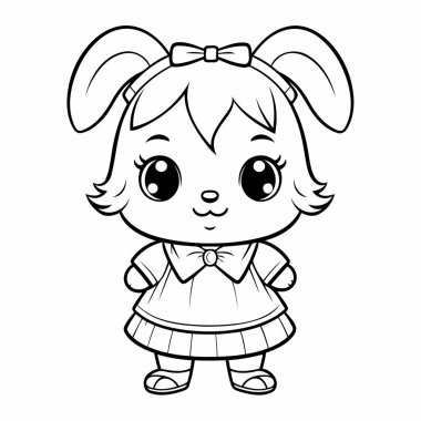 Basit bir sanat eseri vektör stili şirin bir tavşan..