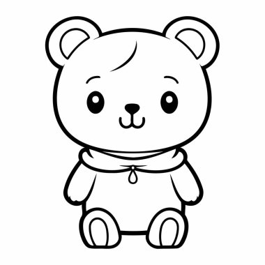 Basit çizgi sanatı vektör biçiminde sevimli bir ayı.