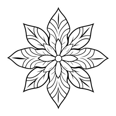 Basit çizgi sanatı vektör biçiminde sevimli bir kar tanesi.