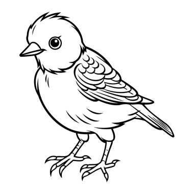 Basit bir çizgi sanatı vektör biçiminde sevimli bir güvercin.