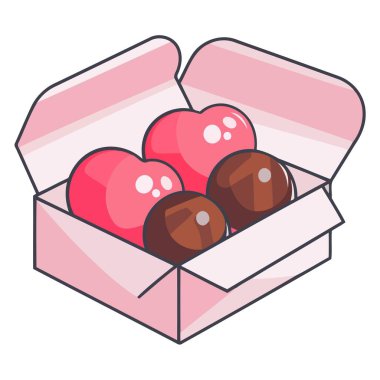 Kalıp simgesindeki çikolata bombalarının tanımlaması, mutfak grafikleri için ideal..