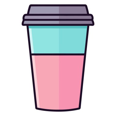 Boş zaman tasarımları için vektör biçiminde minimalist kahve fincanı simgesi.