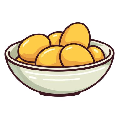 Kase ikonunda tavuk kahverengi yumurta tasviri, mutfak tasarımları için mükemmel..