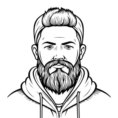 Basit bir sanat tarzında temiz ve sevimli sakal simgesi, çeşitli tasarım projeleri için mükemmel..