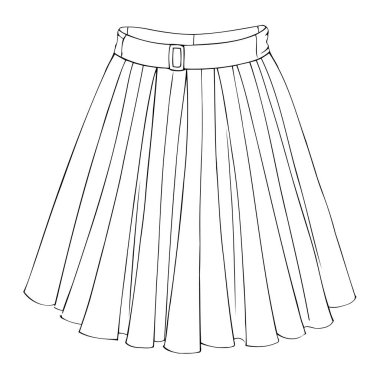 Sevimli ve basit bir tasarımı olan kıvrımlı bir eteğin simgesi.