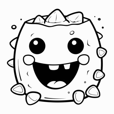 Basit bir çizgi sanatı vektör biçiminde şirin bir kaktüs.