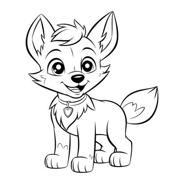 Temiz ve basit bir tasarım estetiği için vektör kurt ana hatları simgeleri.