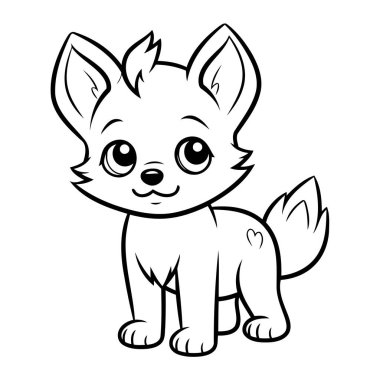 Temiz ve basit bir tasarım estetiği için vektör kurt ana hatları simgeleri.