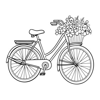 Şirin ve temiz çizgi sanat tarzında minimalist bisiklet ana hatları simgesi, web tasarımları, logolar ve markalaşma için mükemmel.