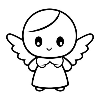 Sofistike tasarımlar için melek temalı vektör ana hatları simgeleri. 