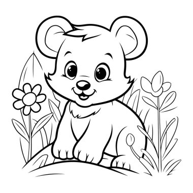 Renklendirme için temiz çizgi fare simgesi.