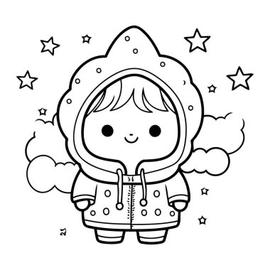 Renklendirme için Temiz çizgi oğlan simgesi.