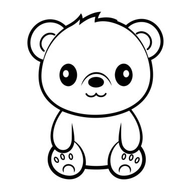 Renklendirme için temiz çizgi ayı simgesi.