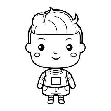 Renklendirme için Temiz çizgi oğlan simgesi.