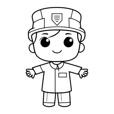 Renklendirme için Temiz çizgi oğlan simgesi.