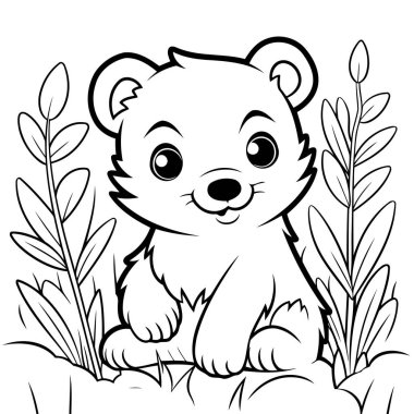 Renklendirme için temiz çizgi fare simgesi.