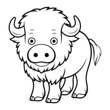 Basit ve büyüleyici bufalo taslak simgesi, temiz bir sanat tarzında, çeşitli tasarım ihtiyaçları için ideal..