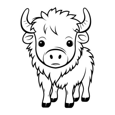 Basit ve büyüleyici bufalo taslak simgesi, temiz bir sanat tarzında, çeşitli tasarım ihtiyaçları için ideal..