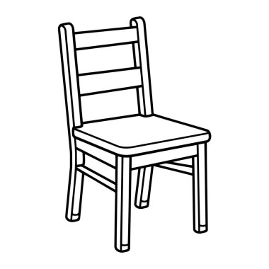 Tasarımda bir satır sanatı koltuğu simgesi, çeşitli projeler ve grafik ihtiyaçları için ideal.