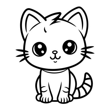 Oyuncu projeler ve tasarımlar için kedi arkadaşlarının basit ve tatlı taslakları.