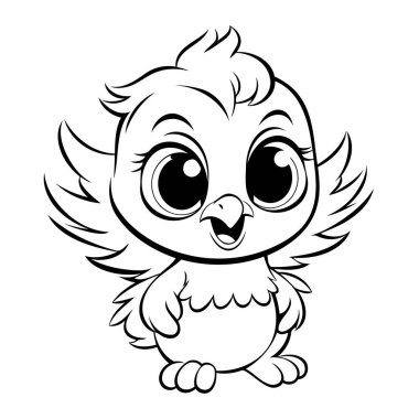 Renklendirme için büyüleyici bir kuş tasarımı ile dekore et. Bu özet simge vektörünün basitliğinin tadını çıkar.