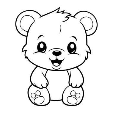 Sanat projeleri ve eğitim materyalleri için ideal oyuncak ayının sevimli taslak simgesi.