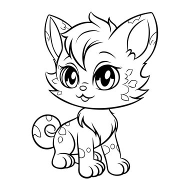 Çizgi film kedisi için büyüleyici taslak simgesi, boyama sayfaları ve yaratıcı projeler için ideal.