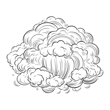 Boyama kitapları için ideal bir bulut tasarımından ilham alın. Garip dokunuşlu vektör ana hatları simgesi.
