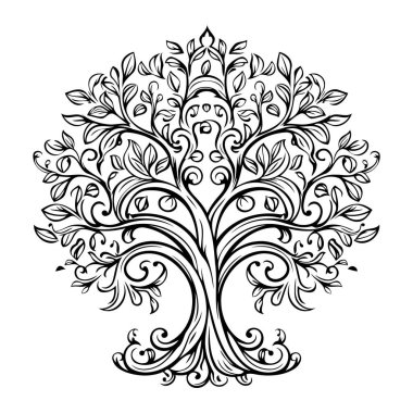 Yaratıcı projeler için mükemmel bir ağaç ana hatları simgesi.