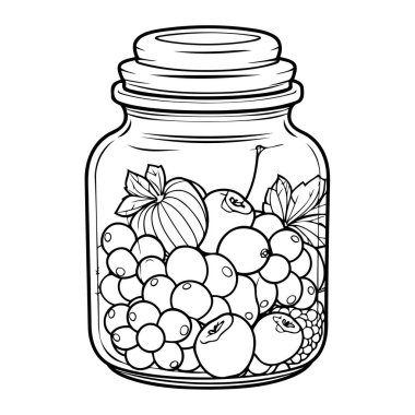 Renkli şeker kavanozu çizgi film tarzında özet simgesi.