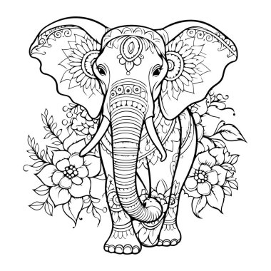 Çizgi film tarzında bir filin oyuncu ve çekici taslak simgesi.