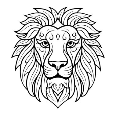 Cle, Lion hayvan karakteri eğlenceli ve basit vektör özeti. Simgeler ve çocuk çizimleri için ideal.