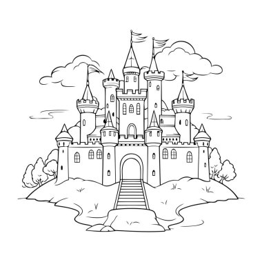 Vektör biçiminde minimalist ve zarif kale simgesi, eşsiz dokunuşlu dijital ve yazdırma uygulamaları için ideal.