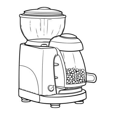 Bir kahve öğütücüsünün minimalist ve şık tasarım ikonu, çeşitli tasarım projeleri için mükemmel..