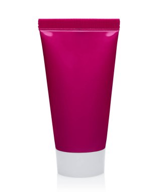 Beyaz arkaplanda izole edilmiş boş kozmetik tüp paketi, kozmetik paketi konsepti