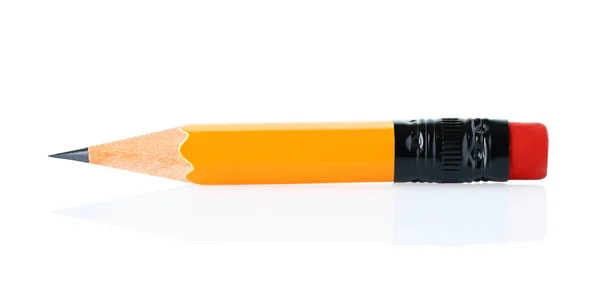Short Pencil White Background Close School Office Supplies Concept Close — Stock Photo, Image