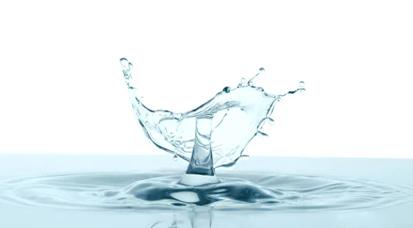 Voda Splash Jako Deštník Bílém Pozadí Zblízka — Stock fotografie