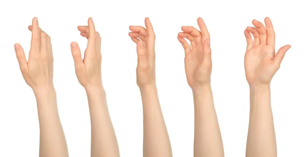 Set Woman Hand Motion Isolated White Background — Stock Photo, Image