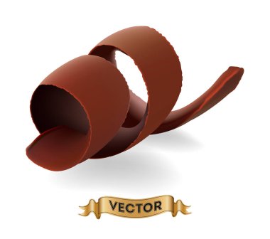 Beyaz arka planda çikolata parçacıkları, yakın plan gerçekçi vektör çizimi