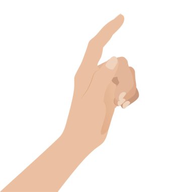 Beyaz arkaplanda kadın eli, düz tasarım vektör çizimi yakın plan