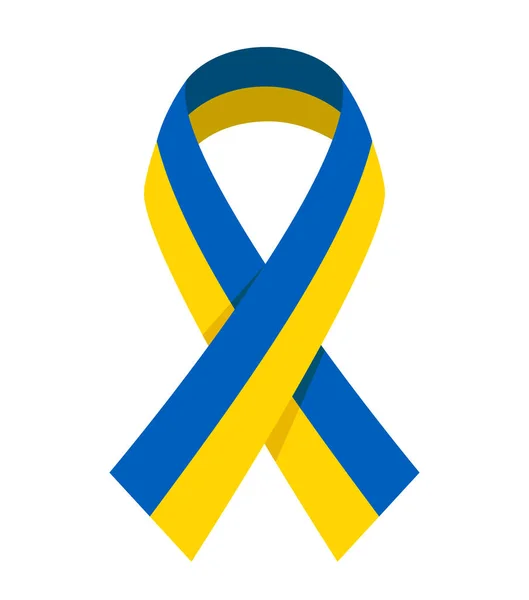 Drapeau National Ukrainien Forme Ruban Ondulé Concept Solidarité Avec Ukraine — Image vectorielle