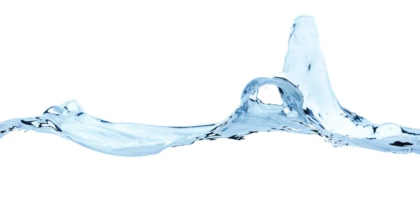 ホワイトバックグラウンドのウォーターウェーブクローズアップ 清潔な飲料水コンセプト — ストック写真