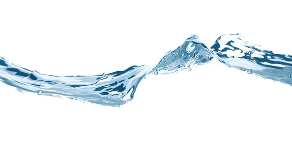 Fala Wodna Białym Tle Zbliżenie Czysta Koncepcja Wody Pitnej — Zdjęcie stockowe