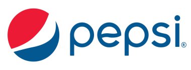 Beyaz arka planda orijinal Pepsi logosu, vektör illüstrasyonu. Pepsi, PepsiCo tarafından üretilen karbonatlı bir meşrubat.